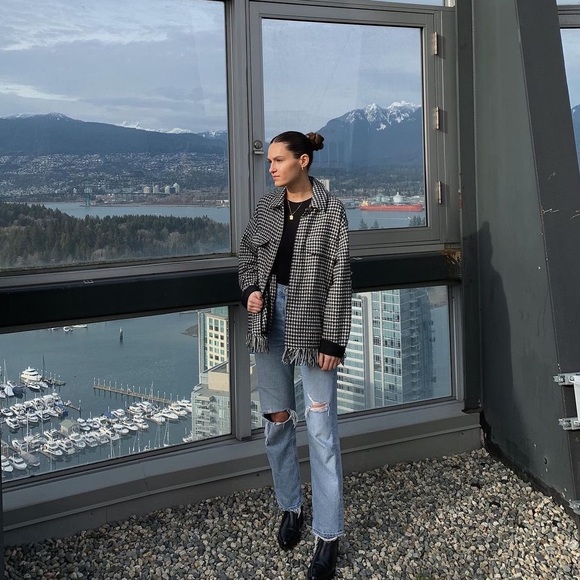 Zara Houndstooth Shacket - Picture 2 of 8